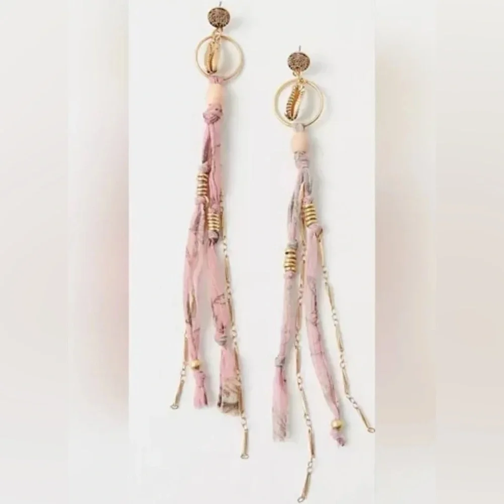 Free People Pink Tassel Earrings - Picture 3 of 8